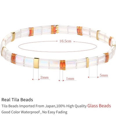 Women Stretch Tila Bead Bracelet Stack Flat Bead Bracelet Handmade Friendship Bracelet Boho Style Bracelets 02007I $8.82 Brac...