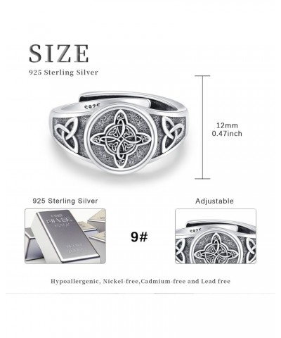 Witch Knot Ring 925 Sterling Silver Black Magic Ritual Adjustable Rings Witch's Star Magic Knot Jewelry Gifts for Women Girl ...