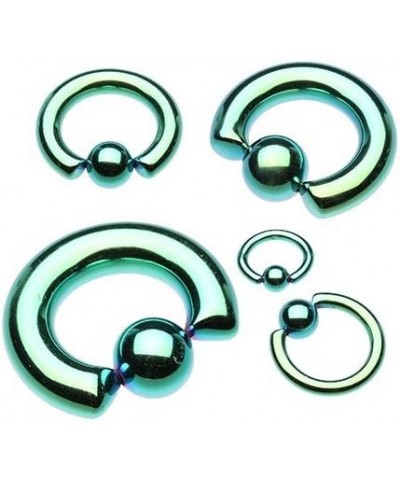 Basic Steel Captive Bead Ring 316L Surgical Steel (Sold Individually) 12g 12mm (6mm Ball) Green $8.95 Body Jewelry