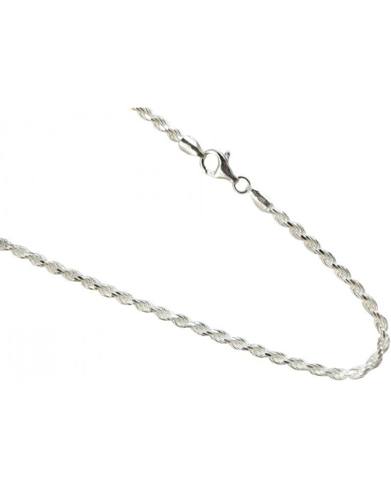 3.5mm Sterling Silver Diamond-cut Rope Chain. Italian .925 Necklace. 16,18,20,22,24 inches $28.20 Necklaces