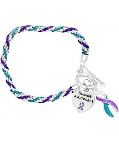 Suicide Awareness & Prevention Teal & Purple Rope Bracelet - Perfect for Support Groups, Gift-Giving, Events and Fundraising ...