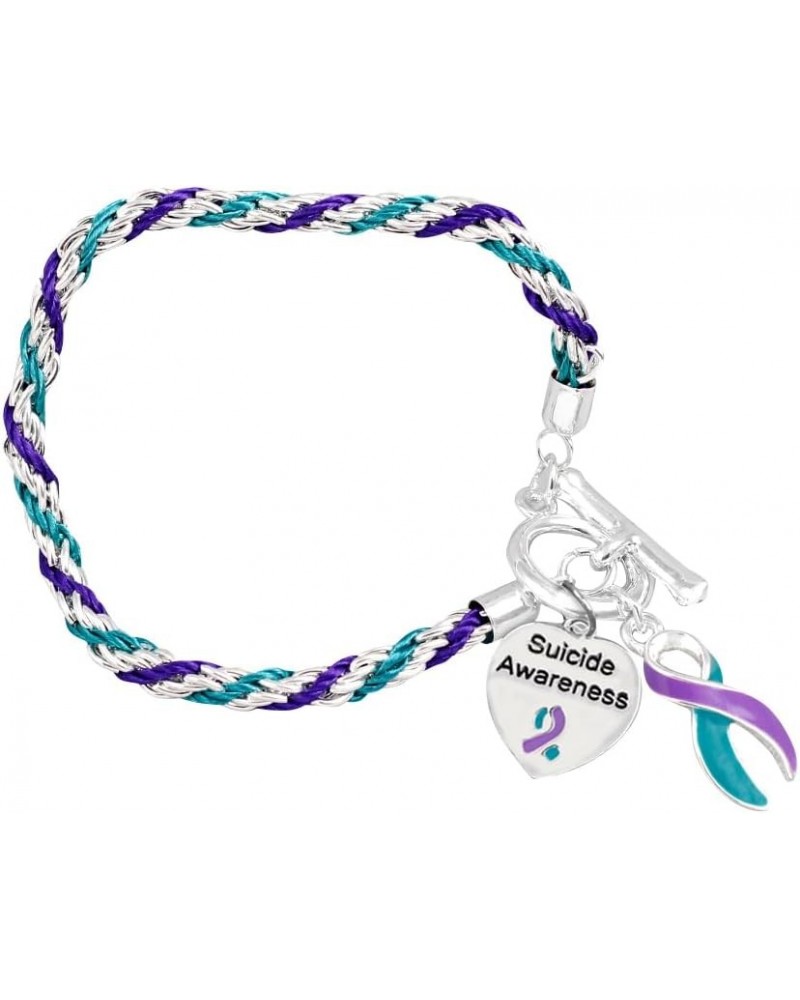 Suicide Awareness & Prevention Teal & Purple Rope Bracelet - Perfect for Support Groups, Gift-Giving, Events and Fundraising ...