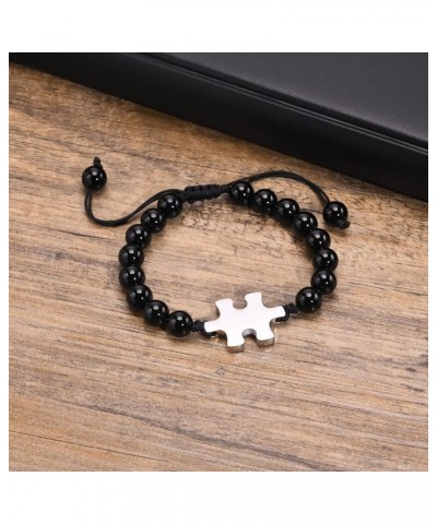 Personalized Customized Best Friends Forever BFF Puzzle Piece Bracelets,Soul Sister Gift Silver Bead-2pcs $15.07 Bracelets