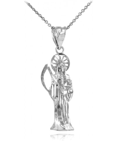 Skeleton Jewelry .925 Sterling Silver Nuestra Señora de la Santa Muerte Our Lady of the Holy Death Catholic Pendant Necklace ...