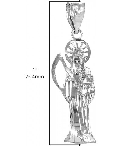 Skeleton Jewelry .925 Sterling Silver Nuestra Señora de la Santa Muerte Our Lady of the Holy Death Catholic Pendant Necklace ...