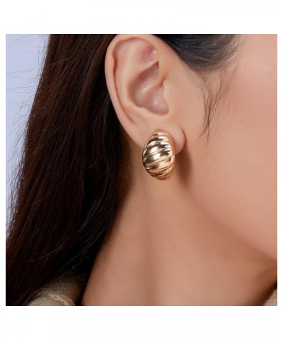 2 Pairs Gold Clip On Earrings for Woman Non Pierced Teardrop Croissant Clip On Earrings for Woman Girls Fake Earrings $8.84 E...