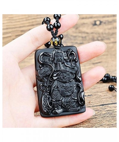 100% Pure Natural Obsidian Pendant Necklace Obsidian Crystal Pendant Necklace Pattern with Bead Chain for station guanyu $9.7...