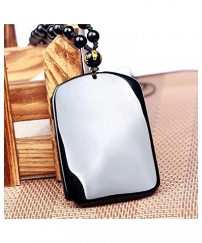 100% Pure Natural Obsidian Pendant Necklace Obsidian Crystal Pendant Necklace Pattern with Bead Chain for station guanyu $9.7...