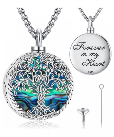 Abalone Necklace for Women Men Abalone Jewelry 925 Sterling Silver Abalone Locket Necklace that Holds Pictures Cremation Pend...