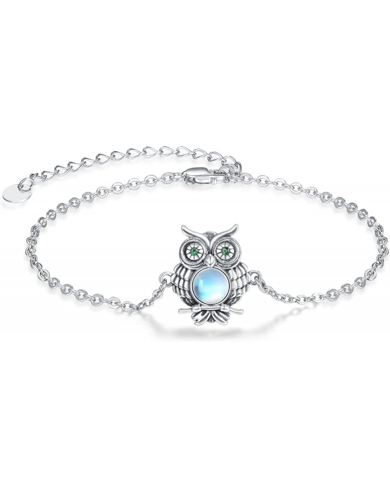 Bracelets for Women Girls 925 Sterling Silver Bracelets Jewelry Gifts for Women Mom Wife Girls 7"+2" Adjustable Chain Owl moo...