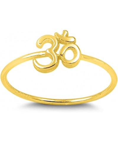 CHOOSE YOUR COLOR Sterling Silver Om Sign Ring Yellow Gold-Tone $9.73 Rings