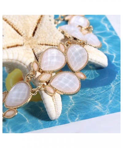 Shiny Resin Collar Necklace with Earrings White $11.01 Necklaces