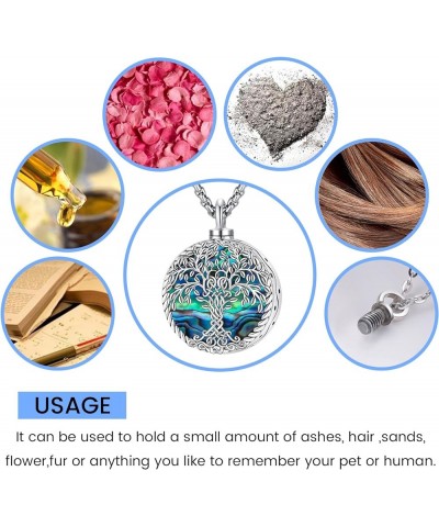 Abalone Necklace for Women Men Abalone Jewelry 925 Sterling Silver Abalone Locket Necklace that Holds Pictures Cremation Pend...