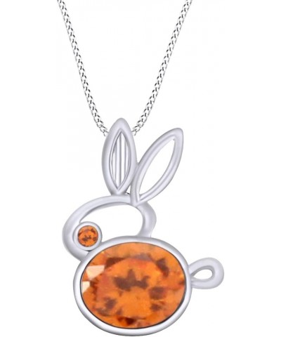 Bunny Pendant Necklace 14k Gold Over Sterling Silver white-gold-plated-silver: Citrine $33.38 Necklaces