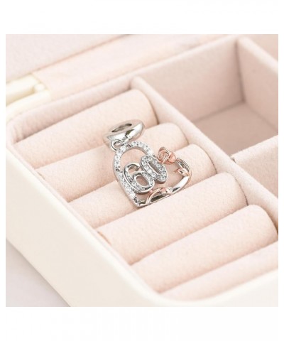 12 13 16 18 21 30 40 50 60 70 80 Birthday Charms for Bracelets Womens Rose Flower Love Heart Charm Beads Compatible with Pand...