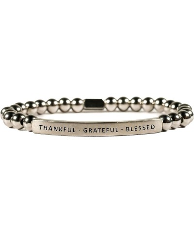 Hope Collection Unisex Stretchable Bracelets (THANKFUL, GRATEFUL, BLESSED) Silver $22.77 Bracelets