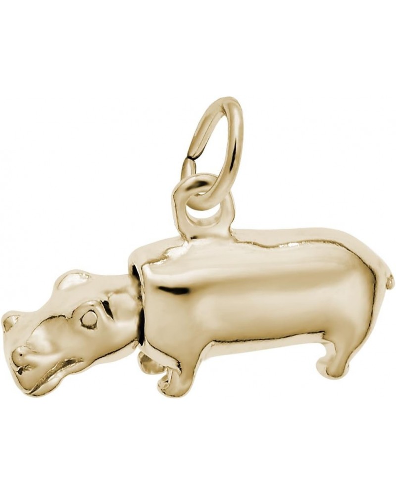 Hippo Charm, Charms for Bracelets and Necklaces yellow gold plated silver $23.83 Bracelets