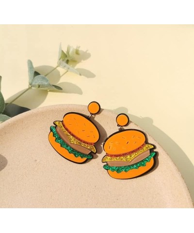 Handmade Acrylic Food Dangle Earrings Unique Donut Avacado Ice Cream Hamburger Earrings Funny Jewelry for Women and Teen Girl...