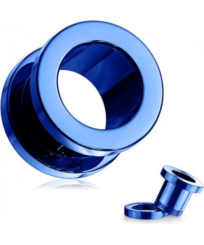 Blue Anodized 316L Surgical Steel Ear Flesh Tunnel - Sold by Piece 26.0 Millimeters $11.03 Body Jewelry