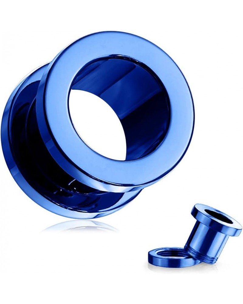 Blue Anodized 316L Surgical Steel Ear Flesh Tunnel - Sold by Piece 26.0 Millimeters $11.03 Body Jewelry