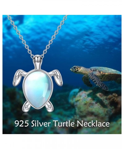 Turtle/Phoenix Moonstone Necklace Sterling Silver Cute Sea Turtle Pendant Necklace Jewelry Gifts for Women Teen Girls Turtle ...