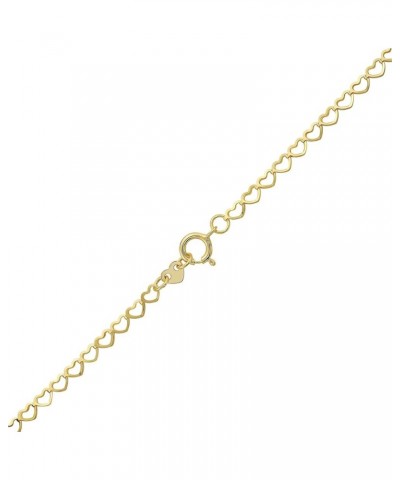 14K Solid Gold 2.5MM Open Heart Link Chain Anklet - 10 inches Gold $56.25 Necklaces