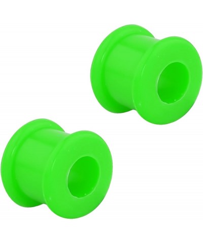 Set of 00G Ultra Soft Comfort Fit Silicone Ear Gauges, 00 Gauge 10mm Flat Double Flared Tunnel Plug Earrings 10mm (00G) Green...