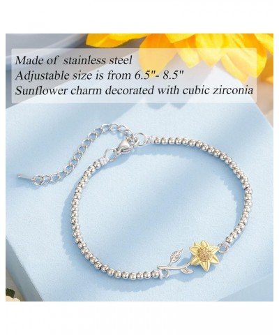 Sunflower Gifts for Women Teen Girls, Sunflower Bracelets for Women Inspirational (Life is touch but so are you) $8.80 Bracelets