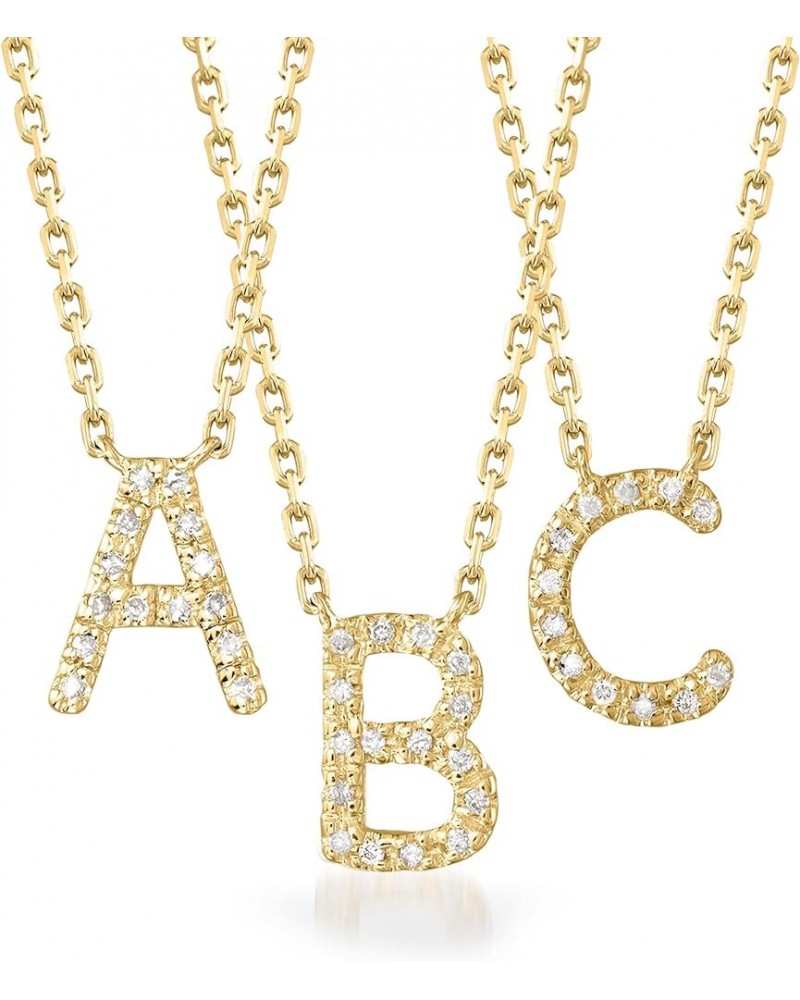 Diamond-Accented Initial Necklace in 18kt Gold Over Sterling 16-inch (P) $38.54 Necklaces