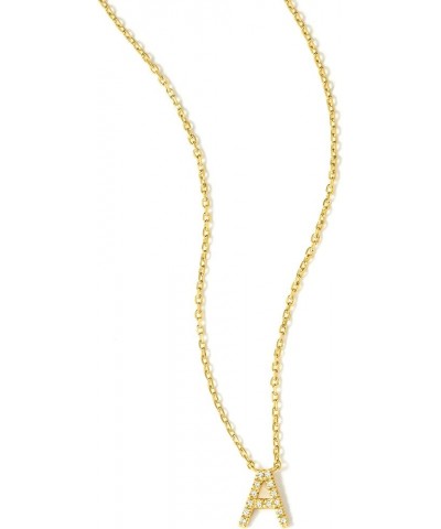 Diamond-Accented Initial Necklace in 18kt Gold Over Sterling 16-inch (P) $38.54 Necklaces