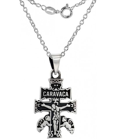 Sterling Silver Caravaca Cross Necklace Handmade 1 inch tall 2mm Cable Chain 20-inch 2mm Cable Chain $18.14 Pendants