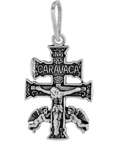 Sterling Silver Caravaca Cross Necklace Handmade 1 inch tall 2mm Cable Chain 20-inch 2mm Cable Chain $18.14 Pendants