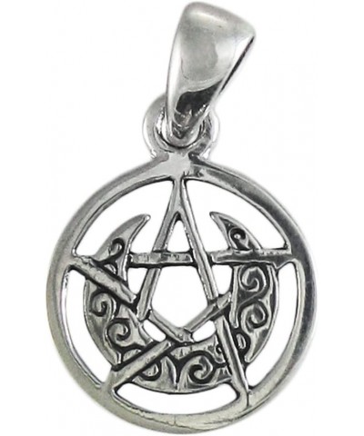 Sterling Silver Tiny Crescent Moon Pentacle Pendant $11.99 Pendants