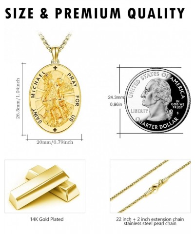 925 Sterling Silver Patron Necklace/Amulet Saint Medal Christmas Gifts for Men Women A012-St Michael-gold $30.75 Necklaces