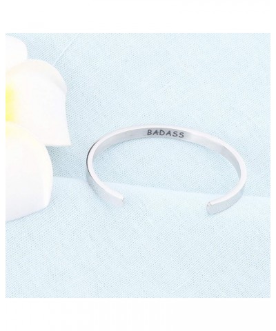 Badass Morse Code Cuff Bangle Bracelet Badass Hidden Message Jewelry Motivational Friendship Gift For Feminist badass morse c...