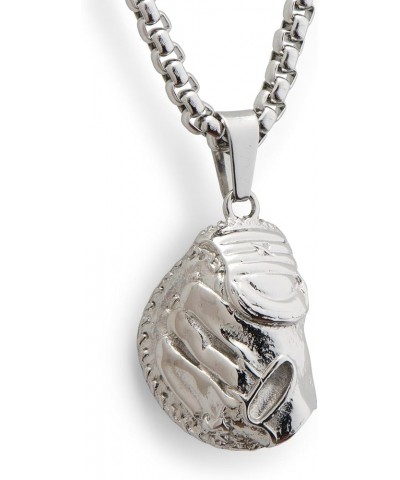 Catchers Mitt Pendant Necklace - Baseball Chain - Sports Jewelry Silver $23.39 Necklaces