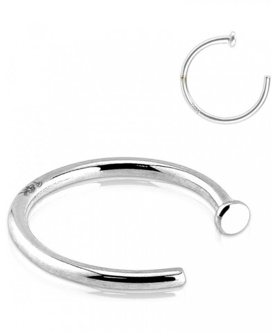 14K Gold Nose Ring, Solid 8mm Hoop, Non-Irritating Skin Safe Real Gold, Women and Men 14k White Gold $28.59 Body Jewelry