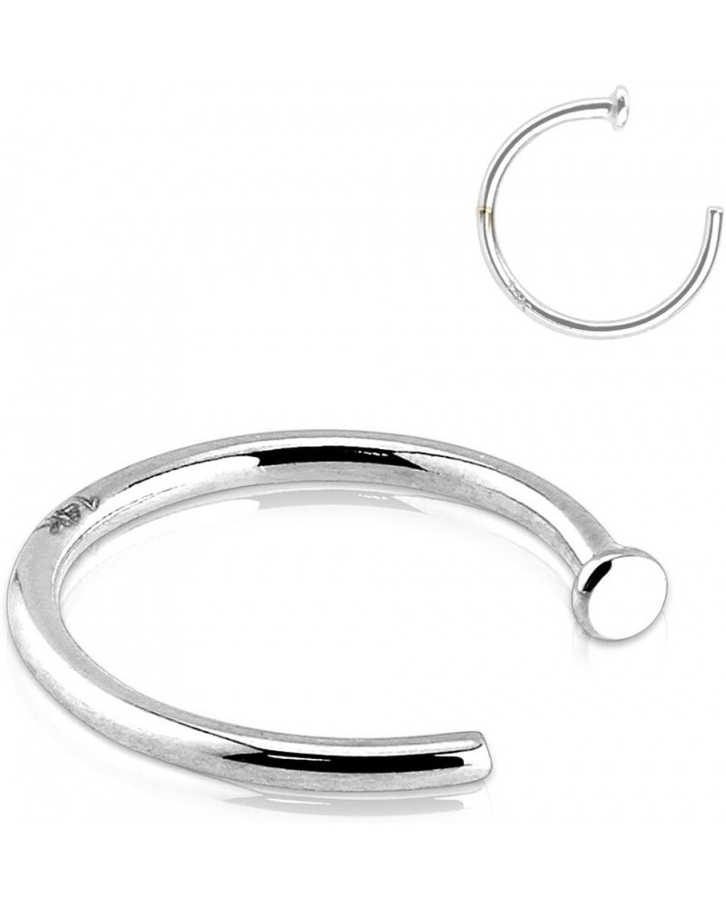 14K Gold Nose Ring, Solid 8mm Hoop, Non-Irritating Skin Safe Real Gold, Women and Men 14k White Gold $28.59 Body Jewelry