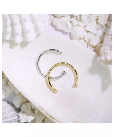 14K Gold Nose Ring, Solid 8mm Hoop, Non-Irritating Skin Safe Real Gold, Women and Men 14k White Gold $28.59 Body Jewelry