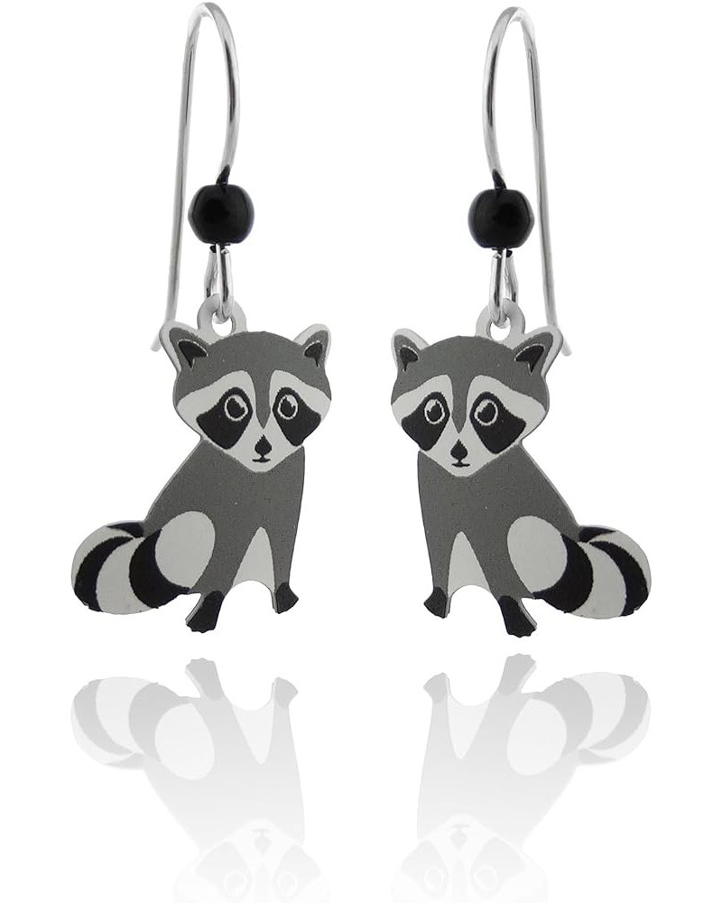 Animal Dangle Earrings, Sterling Silver Ear Wires Racoon $13.86 Earrings