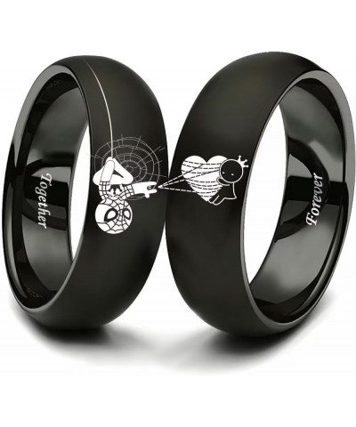 Spiderman Superhero Couples Ring for Him and Her Forever Together Heart Lovers Ring Anniversary Promise Wedding Band Stainles...