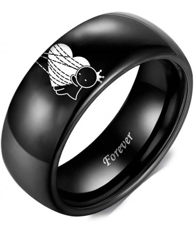 Spiderman Superhero Couples Ring for Him and Her Forever Together Heart Lovers Ring Anniversary Promise Wedding Band Stainles...