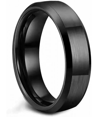 8mm Tungsten Ring for Men/Woman Wedding Band Engagement Ring Width, Silver/Black/Beveled Edges Matte Brushed Finish Comfort F...