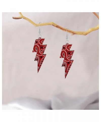 80s Neon Earrings Halloween Lightning Earrings Retro Acrylic Drop Dangle for Women 80's Party Color Red $5.19 Earrings