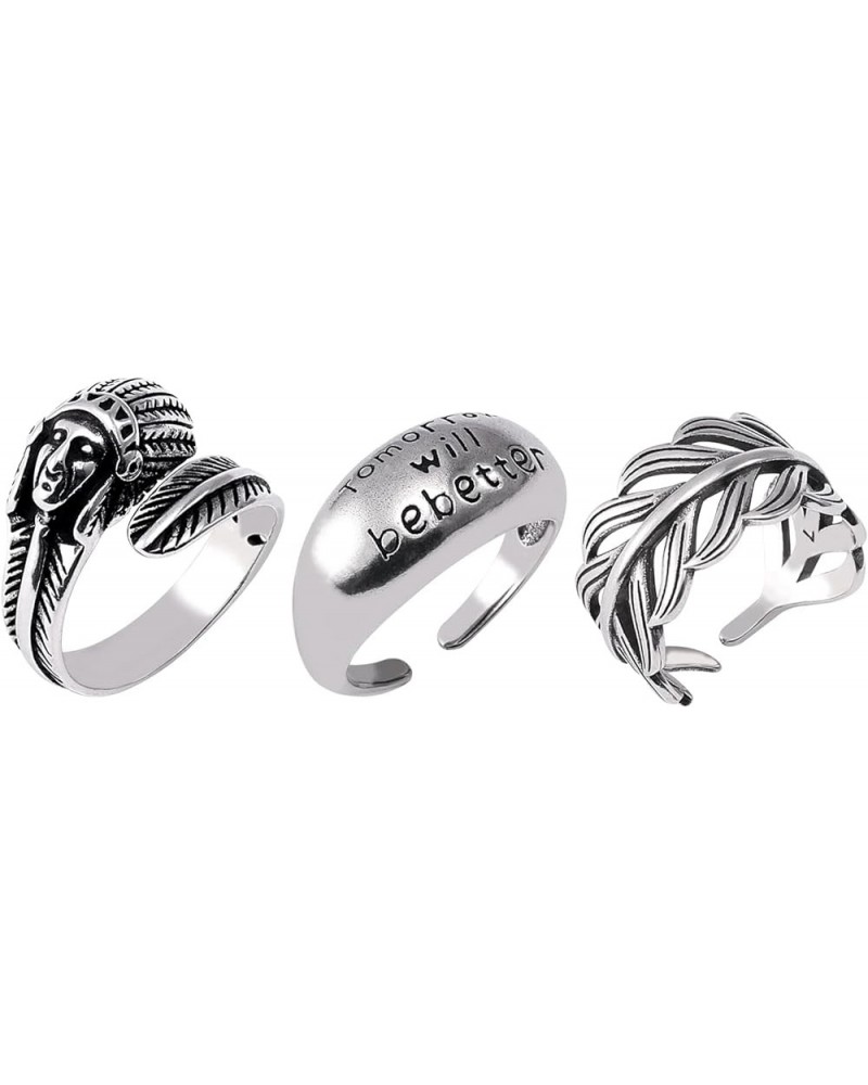 Vintage Silver Plated Knuckle Rings Set Fashion Adjustable Open Circle Finger Toe For Women Girls K $15.18 Rings