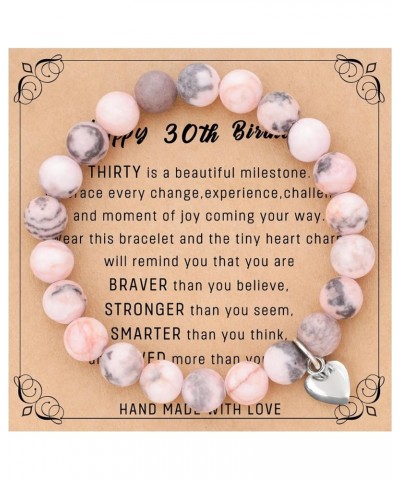 13/16/18/21/30/40/50/60/70/80th Birthday Gifts for Women, Funny Natural Stone Heart Bracelets Gifts for Women,Teen, Girls, He...