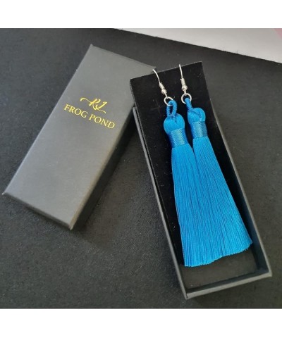 Charms Boho Silk Thread Long Tassel Dangle Drop Fringe Earrings Fabric Vintage Eardrop Turquoise $9.82 Earrings