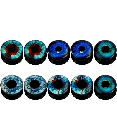 KUBOOZ(5 Pairs Devil's Eye Acrylic Ear Plugs Tunnels Gauges Stretcher Piercings Gauge:1 inch(25mm) $9.35 Body Jewelry