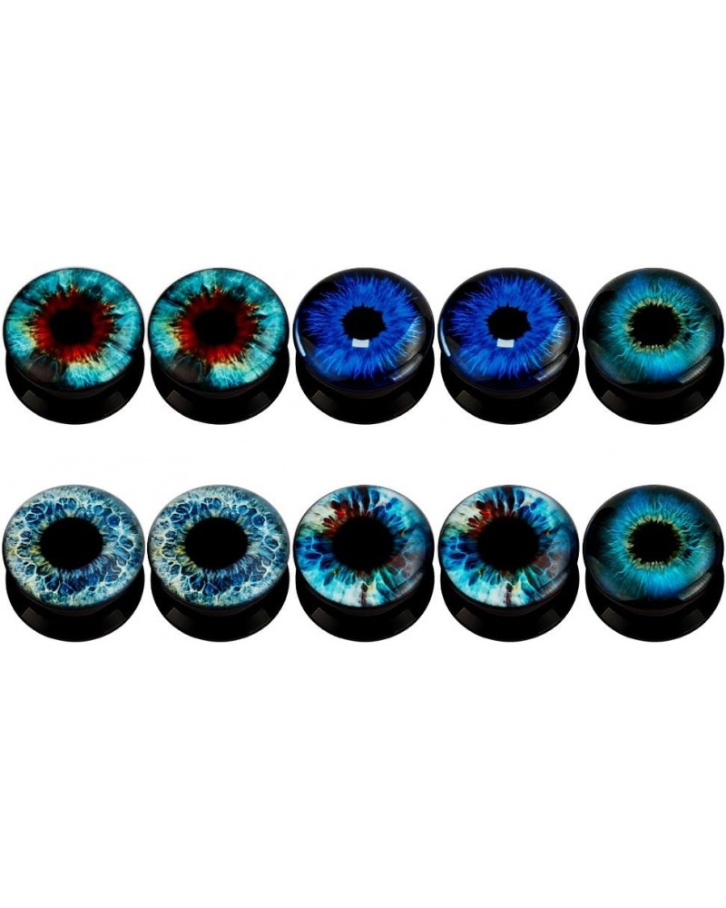 KUBOOZ(5 Pairs Devil's Eye Acrylic Ear Plugs Tunnels Gauges Stretcher Piercings Gauge:1 inch(25mm) $9.35 Body Jewelry