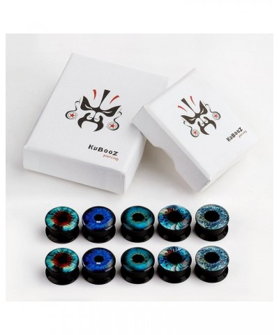 KUBOOZ(5 Pairs Devil's Eye Acrylic Ear Plugs Tunnels Gauges Stretcher Piercings Gauge:1 inch(25mm) $9.35 Body Jewelry